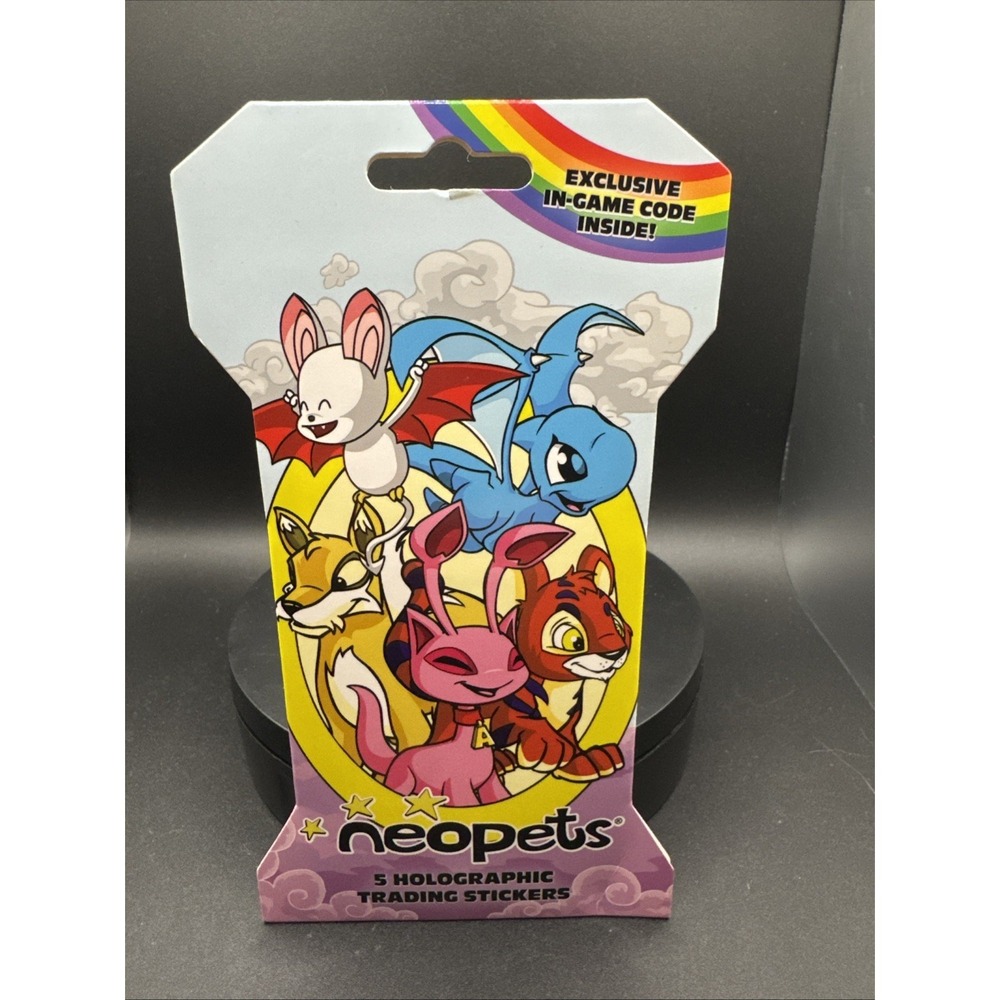 Neopets 5 Holographic Trading Stickers Pack with Exclusive In-Game Code 2024 NEW